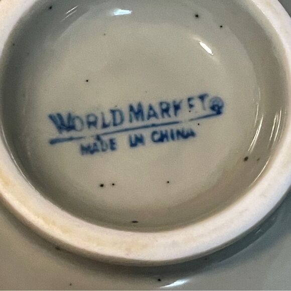 World Market Elegant Floral Soup and Dipping Sauce Bowls Set Celadon Green White - Picture 13 of 14